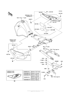 KL650 Side Covers / chain Cover (Edf / eef)