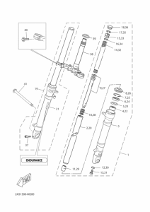 TZR50 Вилка передней оси