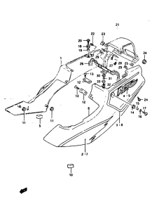 RG125 Обтекатель задний