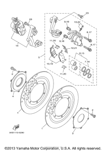 XVS1100R Передний суппорт