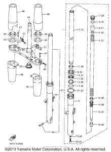 XVZ13LTJ Передняя вилка