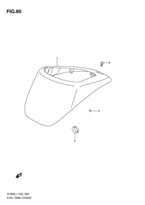 VL800 Крышка топливного бака