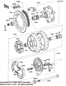 KL250 Rear hub / brake / chain