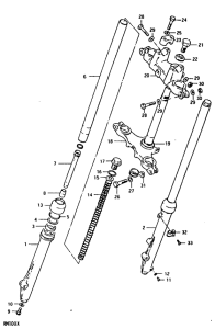 RM100 Вилка передней оси