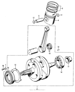 CB125S Коленчатый вал и поршни