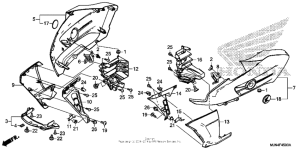 CTX1300 (ABS) Обтекатель средняя часть