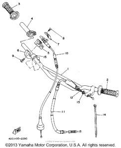 WR250Z Руль -тросы