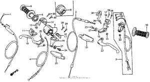 CR125R Control levers + switches + cables