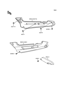 EX250 Боковые обтекатели