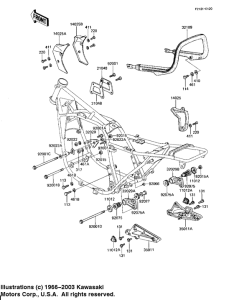 KZ1100 Рама ,крепежные детали