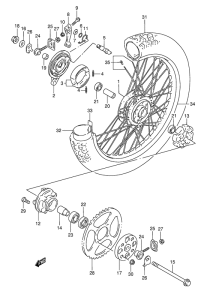 TS50 Rear wheel complete assy