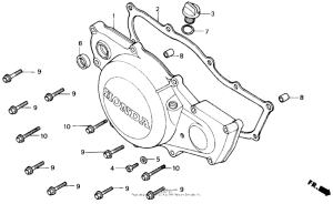 CR500R Right crankcase cover 84