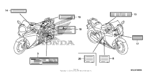 VFR1200F (DCT) Лейбл предостережения