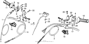 TL125 Handle lever + switch + cable