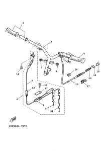 YW100E Steering handle. cable
