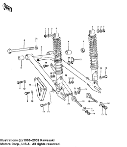 KX125 Swing arm / shock absorbers