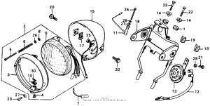 XL100 Headlight + bracket + horn