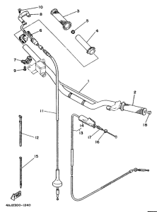 TY250R Steering handle. cable