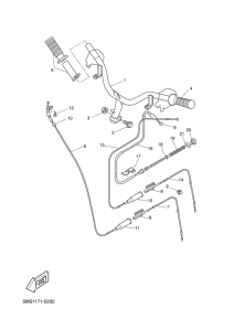 CW50 Steering handle. cable