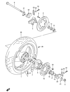 RF600 Rear wheel complete assy