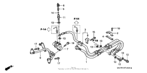 VFR800 Задние тормозные трубки