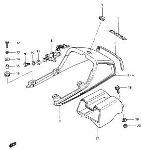 GSX400 Обтекатель сидения