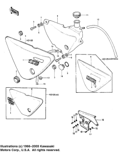 KD125 Side cover / oil tank / chain cover