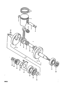 RM50 Piston - crankshaft