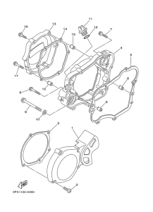YZ85 Крышка картера двигателя