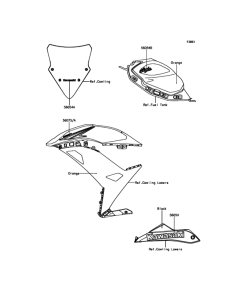 EX650 Decals(Orange)