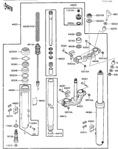 KX500 Вилка передней оси