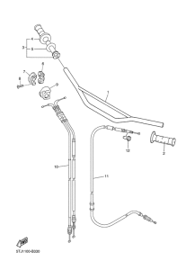 WR450FS Steering handle & cable