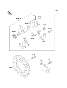 EX250 Задний тормоз