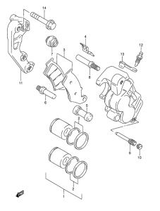 RMX250 Передний суппорт