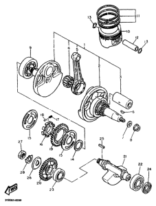 TT600R Коленчатый вал и поршни