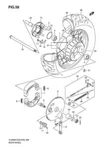 VL800 Rear wheel complete assy