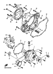 WR250F Crankcase cover ass`y  (v