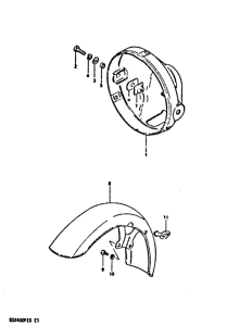 GSX400 Meadlamp housing - front fender