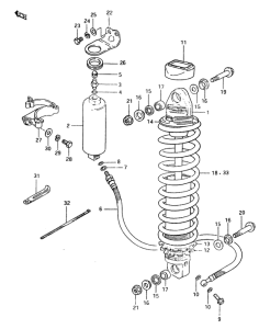 RM500 Абсорбер удавный в сборе задний