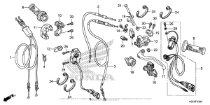  Handle Lever + Switch + Cable
