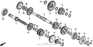 CR80R Трансмиссия