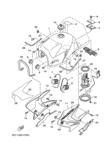 YBR250 Топливный бак