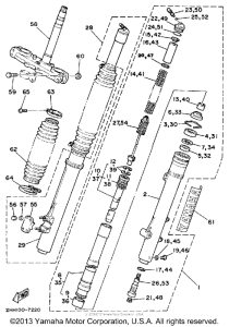 YZ250T Передняя вилка