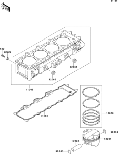 ZX900 Цилиндр и поршни