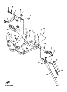 WR450F Support & repose pied