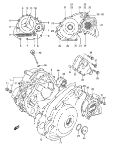 DR800 Crankcase cover ass`y  (v