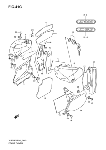 VL800 Обтекатель задний