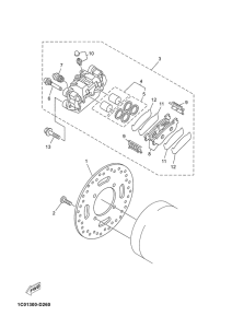 YP250R Задний суппорт