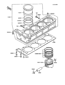 ZX900 Цилиндр и поршни