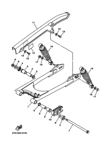YB125SPD Задний рычаг и подвеска